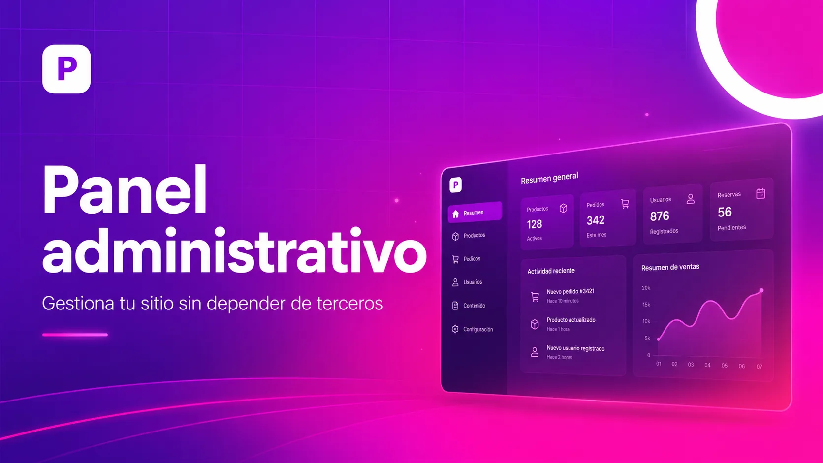 ¿Cómo funciona el panel administrativo de un sitio PixaWeb?