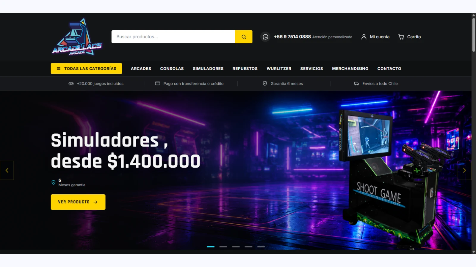 Arcadillacs Arcade — proyecto desarrollado por PixaWeb