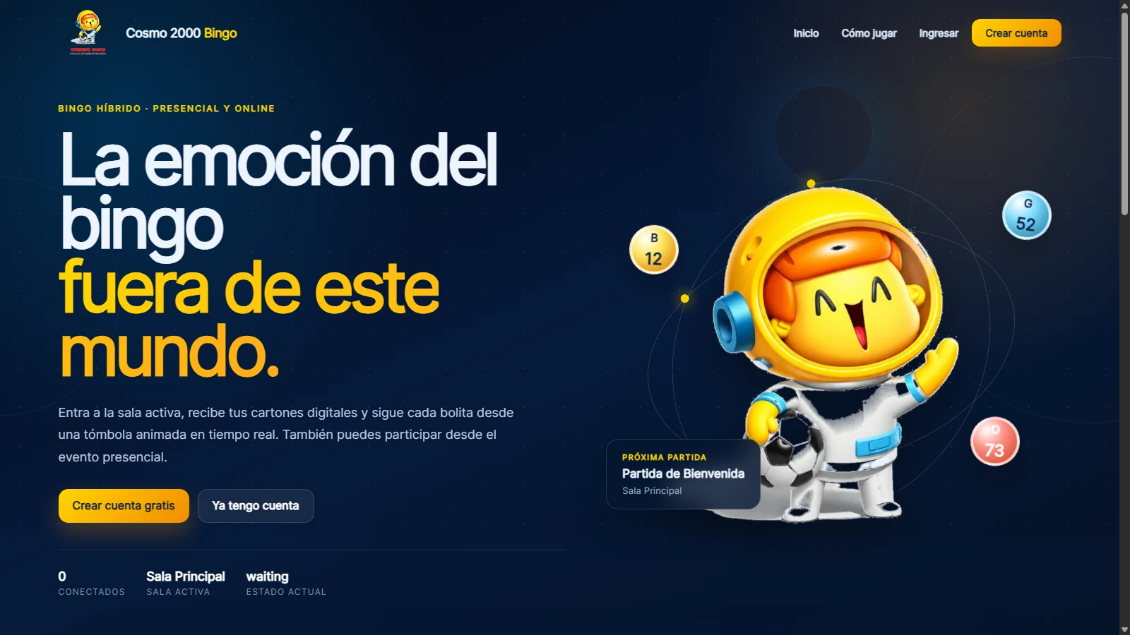 Cosmo 2000 Bingo — proyecto desarrollado por PixaWeb