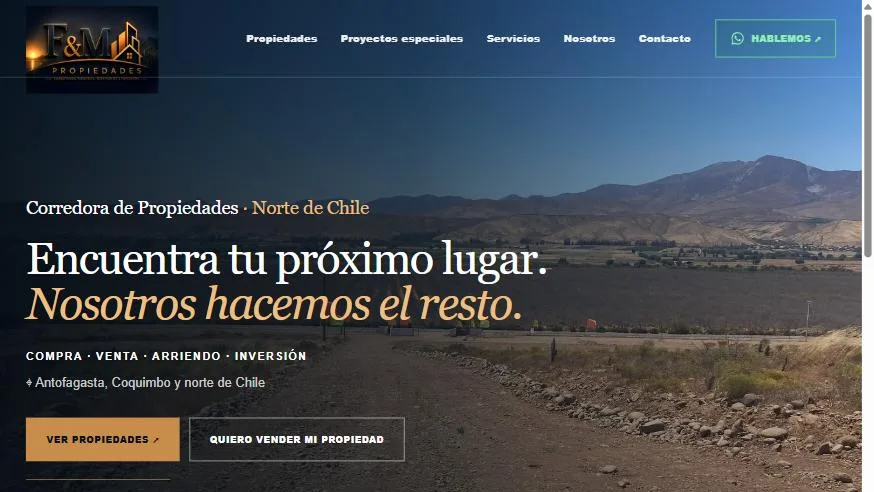 F&M Propiedades — proyecto desarrollado por PixaWeb