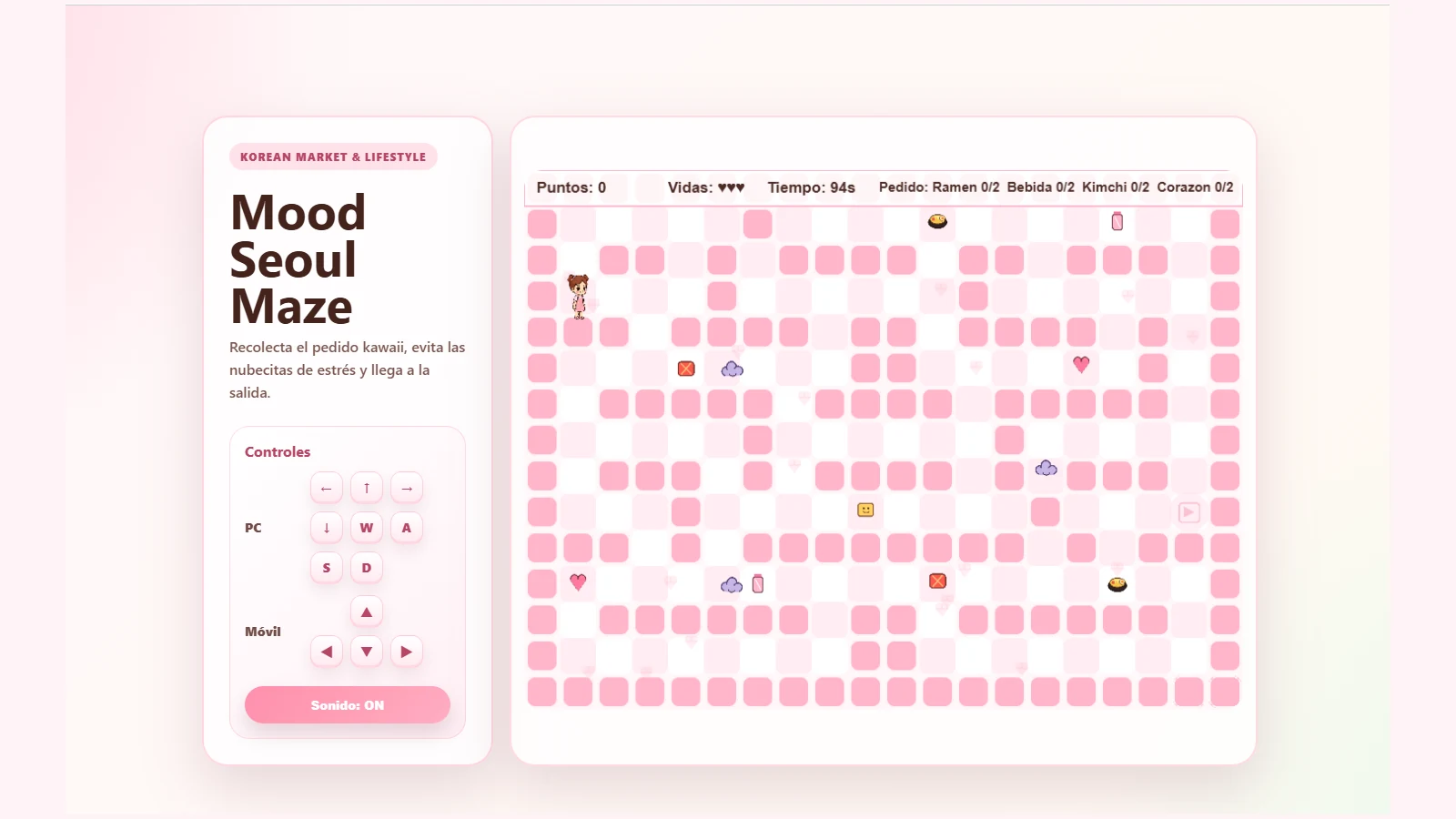 Mood Seoul Maze - Juego tipo laberinto personalizado para marca de productos asiáticos