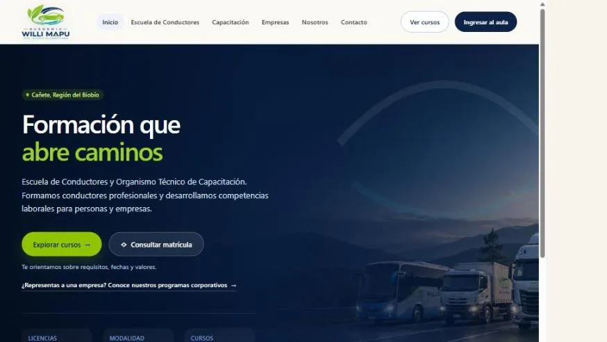 Academia Willi Mapu — proyecto desarrollado por PixaWeb
