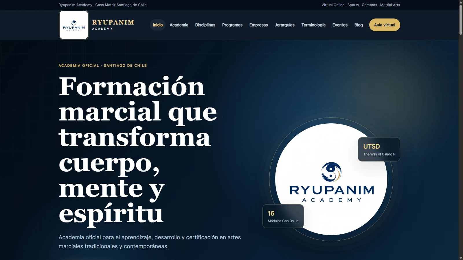 Ryupanim Academy — proyecto desarrollado por PixaWeb